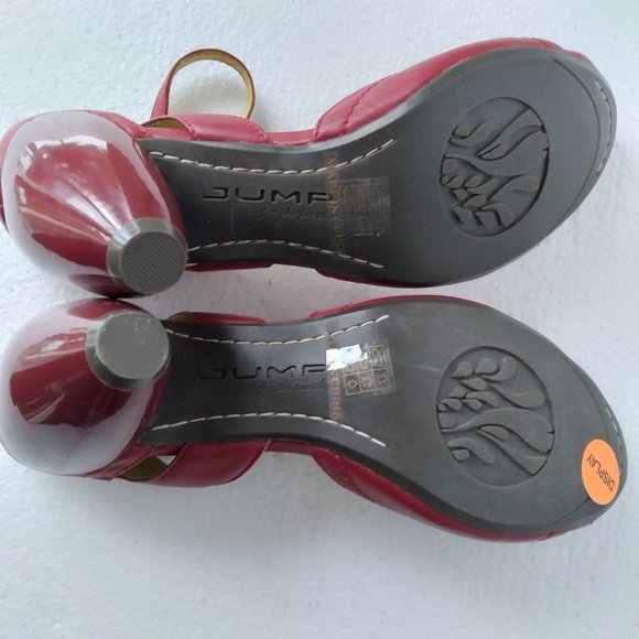 NWOT Jump size 9.5 red leather mary jane round toe heels - Picture 5 of 7